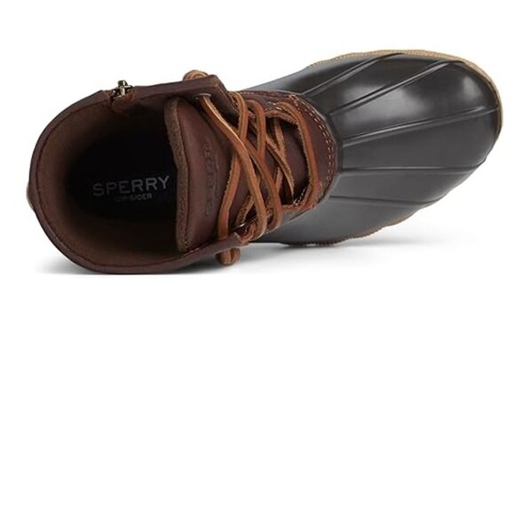 New Sperry Saltwater Tan/Navy Waterproof Leather/Rawhide Women's Boots Size 7 - Picture 2 of 6
